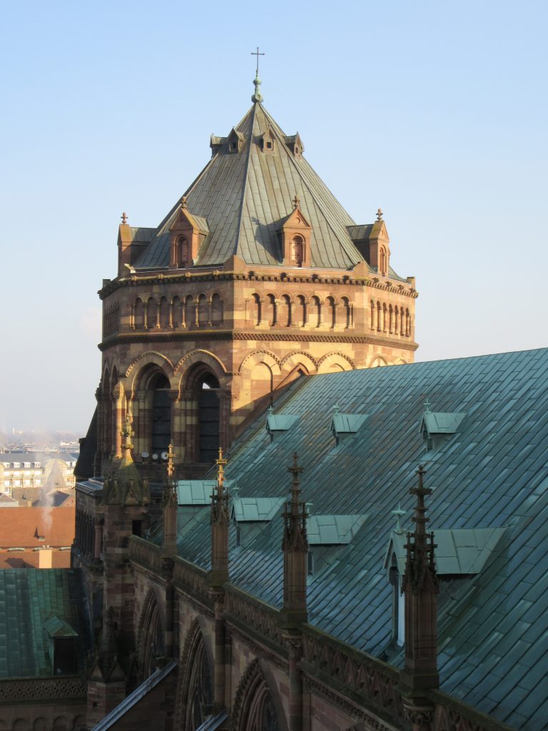 Back tower of Strasbourg Cathedral de Notre Dame