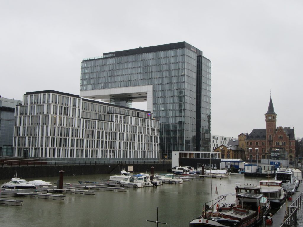 Modern architecture buildings at Cologne (Köln), near bay