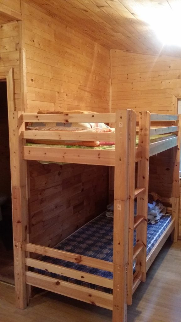 bunk bed at Bebrusai wooden resicential home during a 10-day Vipassana course in Lithuania 2018