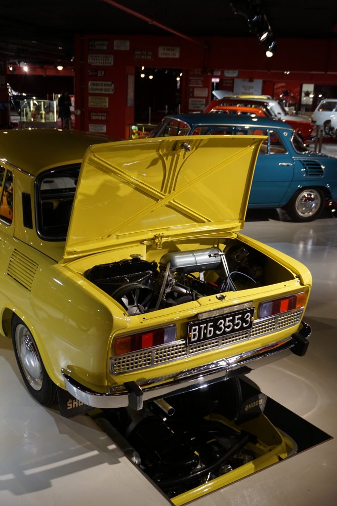 Yellow retro automobile
