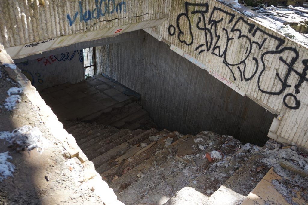 Stairs inside Buzludzha, Bulgaria