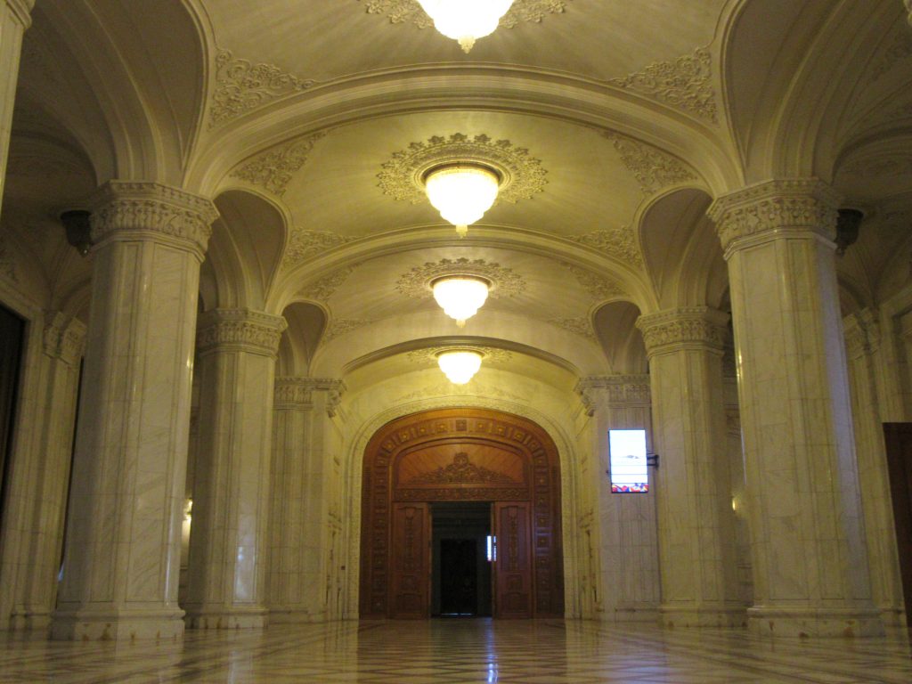 Hall inside Bucharest Parliament Palace