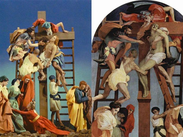 La Ricotta by Pier Paolo Pasolini (1963), Descent of Christ by Rosso Fiorentino (1521)