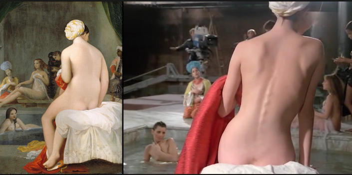 Little Bather - harem interior by Ingres (1828), Passion by Jean-Luc Godard (1982)