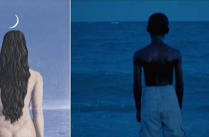 The Evening Dress, by René Magritte (1955), Moonlight by Barry Jenkins (2016)